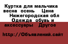 Куртка для мальчика ( весна, осень) › Цена ­ 800 - Нижегородская обл. Одежда, обувь и аксессуары » Другое   